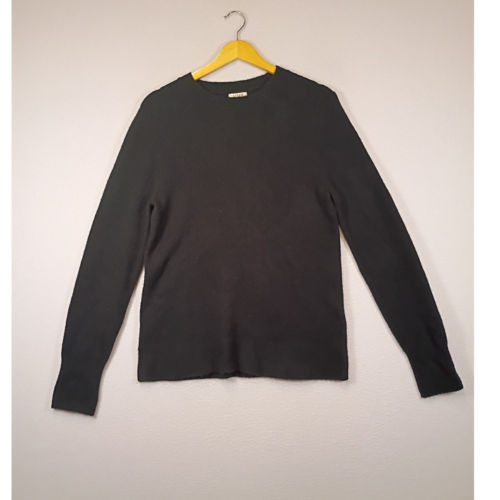 Minimalist J.Crew Mens Medium Black Extra-Soft Wool‎ Blend Crewneck Sweater